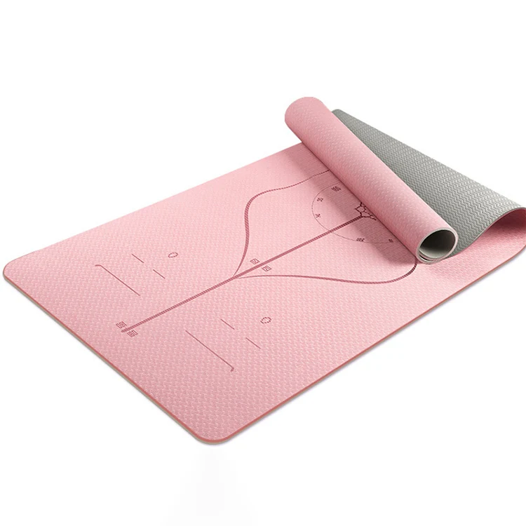 183*80 см TPE коврик для йоги с позиционной линией Нескользящие Коврики для фитнеса домашний тренажерный зал для похудения Пилатес спортивные коврики подходят для мужчин и женщин - Цвет: 8 MM