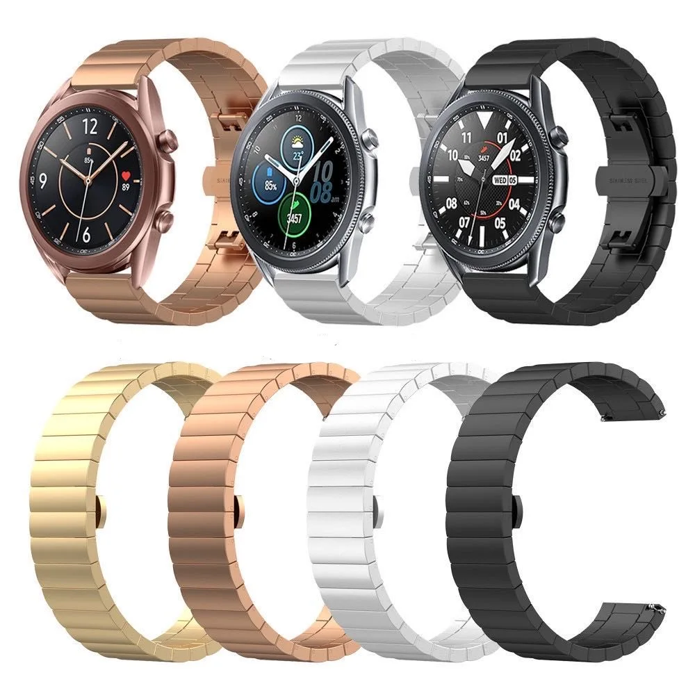Metal strap for Samsung Galaxy watch4/Huawei watch 3/Amazfit GTR stainless steel butterfly buckle strap for Huawei GT2 22mm 20mm