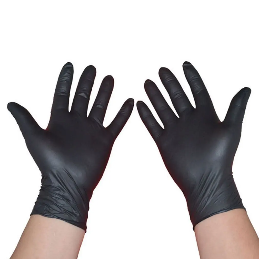 

Fast Ship 100PCS/SET Household Cleaning Washing Disposable Mechanic Gloves Black Nitrile Laboratory Nail Art Anti-Static Gloves