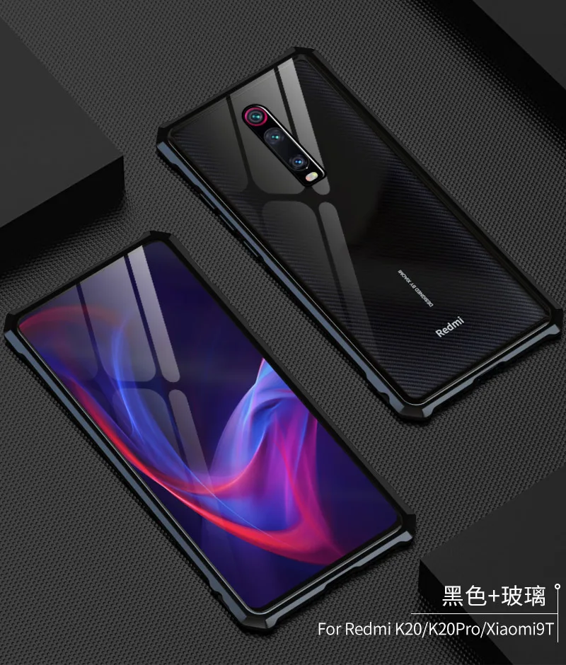 9T K20 высококлассная ультратонкая металлическая рамка, закаленное стекло, зеркальная оболочка для Xiaomi 9T PRO K20 PRO, чехол, металлический чехол