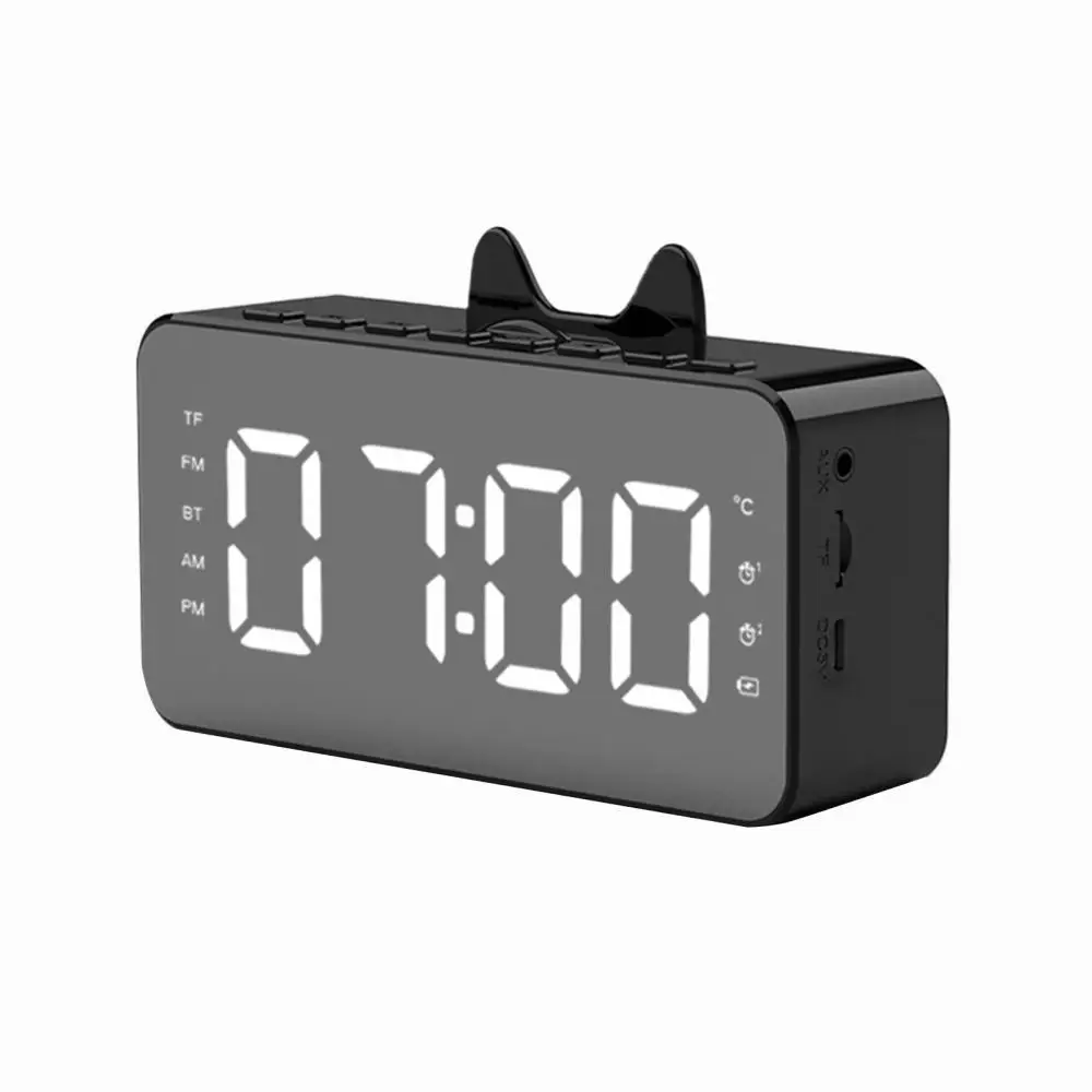 Q9 Wireless Bluetooth Speaker With Mirror Alarm Clock Display Portable