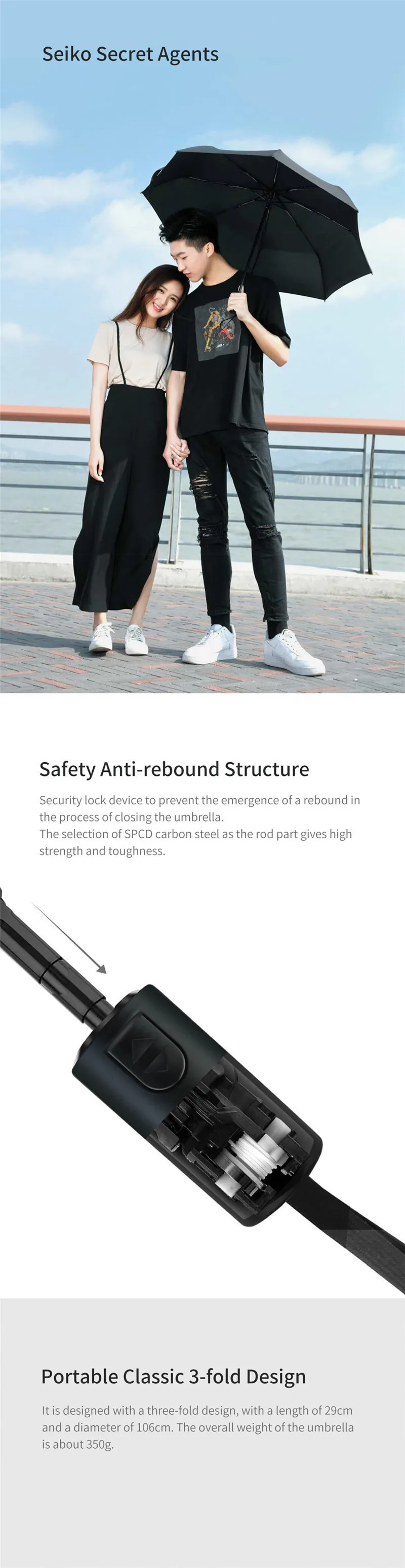 Xiaomi Mijia Pinluo Automatic Umbrella women Folding clear umbrella Windproof Rain large automatic umbrella For Men 8K Parasol