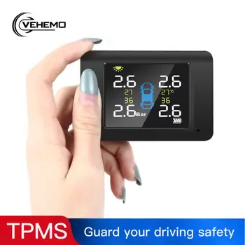 

Vehemo TPMS Tire Pressure Alarm Car Tire Pressure Monitoring Collapsible Tire Pressure Monitoring System for Solar Energy Auto