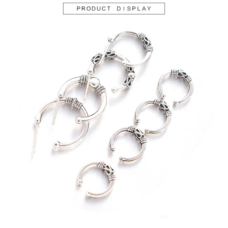 8 шт./компл. богемные модные c-образные маленькие круглые серьги-кольца набор женские ювелирные аксессуары