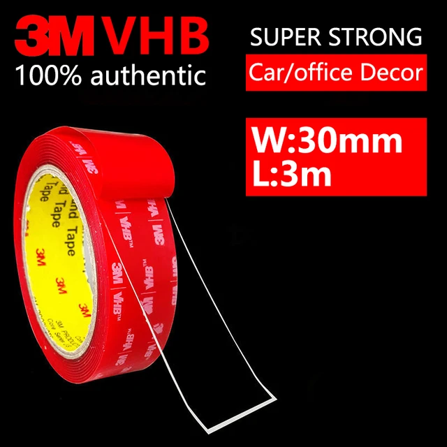 3M Nano Double Sided Tape VHB Heavy Duty Mounting Clear Adhesive Sticker Acrylic Foam Scotch Tape Anti-Temperature Car Decor 30mmx3m