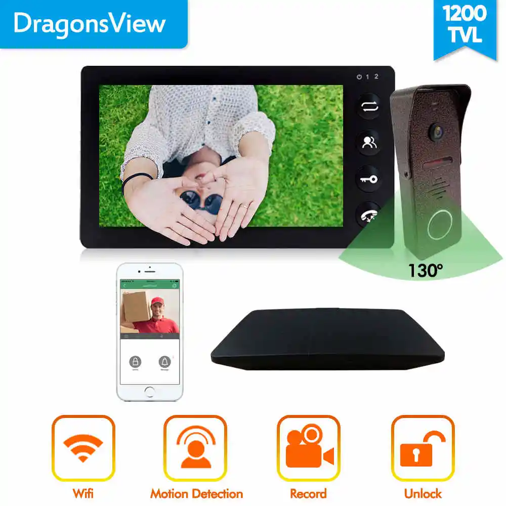 Dragonsview 7 дюймов видео домофон Интерком беспроводной видео телефон двери удаленный домофон запись разблокировка Обнаружение движения ночное видение