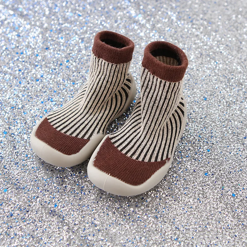 Детская обувь для девочек, коллекция года, для малышей, для первых шагов, мягкая резиновая подошва, обувь для малышей осень-зима, унисекс вязаная обувь, нескользящие носки - Цвет: CYZZ00S-C