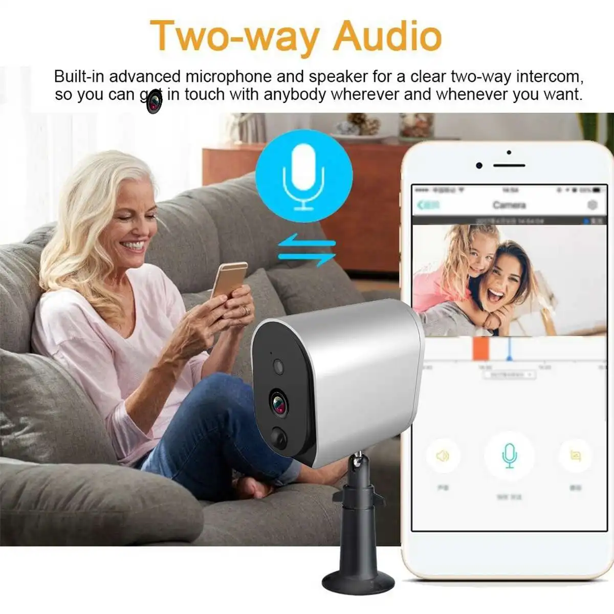 Наружная ip-камера 1080p аккумулятор HD WiFi беспроводная камера видеонаблюдения 2.0MP Домашняя безопасность водонепроницаемый PIR сигнализация аудио низкая мощность