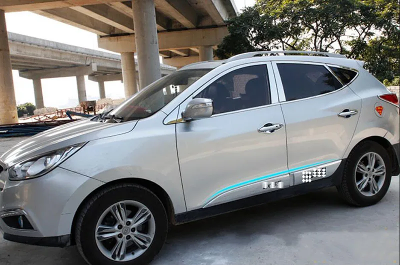 Подходит для hyundai IX35 ABS хромированные дверные Body боковые линии крышка литья отделка украшение автомобиля аксессуары 2010 2011 2012 2013 Быстрая зарядка
