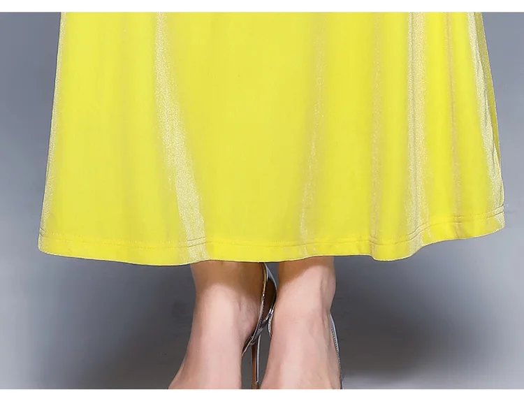 Новинка, ретро желтое бархатное длинное вечернее платье, vestidos Invierno Mujer, рубашка, женское макси платье, Robe Hiver Femme K3603