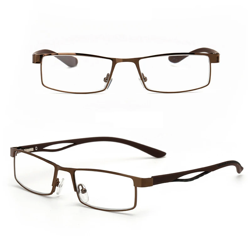 C10-140 Brown Новые Классические Untralight мужские из сплава металла полная половина оправы для очков для чтения с 4 стилями 10 цветов рецепт на очки для зрения - Цвет оправы: C10-140 Brown