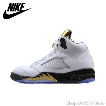 

Nike Air Jordan 5 Retro AJ 5 Men's Breathable New Arrival Official Basketball Shoes Sports Sneakers 136027-133