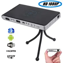 Мини карманный проектор Wi-Fi для bluetooth динамиков HD DLP светодиодный 1080P Android USB/TF