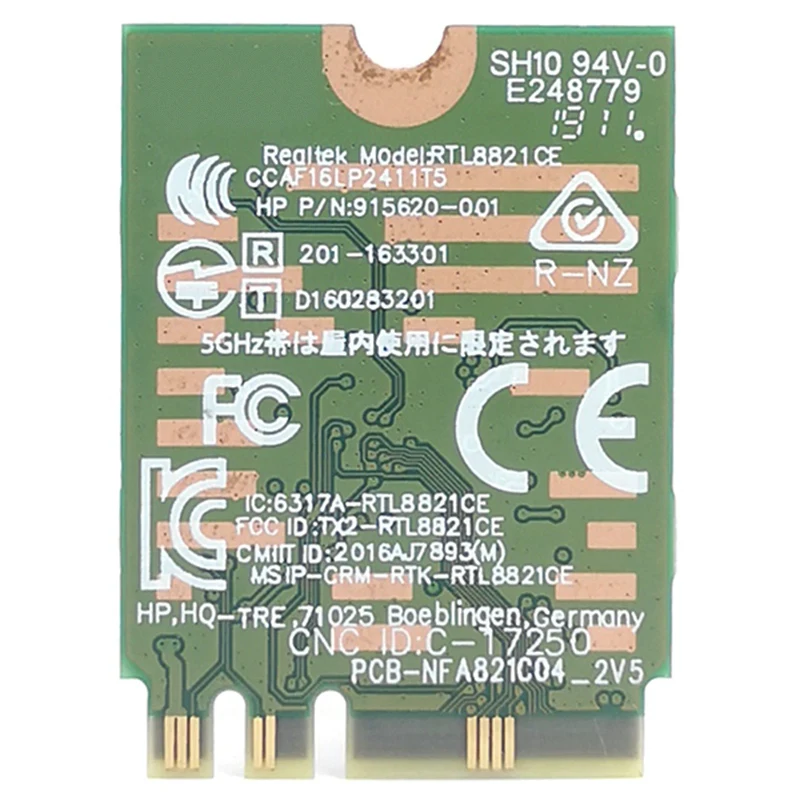 RTL8821CE 802.11AC 1X1 Wi Fi + BT 4 2 комбо адаптер карта SPS 915621 001 беспроводная сетевая для Hp ProBook