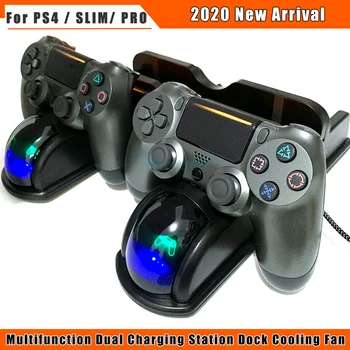 

3 in 1 Multifunction Dual Charging Station Dock Cooling Fan for PS4/PS4 Slim/PS4 Pro Quality Durable Vertical Stand Holder 2020