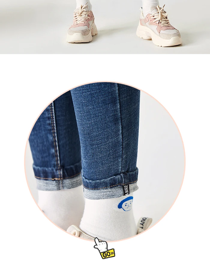 Женские джинсы SEMIR, новинка, зимняя Корейская версия, тонкие укороченные штаны, тонкие Стрейчевые женские штаны, хлопковые джинсы