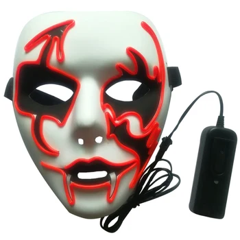

El Wire Glowing LED Halloween Masks Party Mask Halloween Decor Flashing Cosplay LED Glowing Mask For Dance Festival Parties Cost