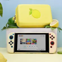Para nintendo switch bolsa portátil saco de limão eva capa dura caixa de armazenamento ns para acessórios de console de jogos nintendo switch