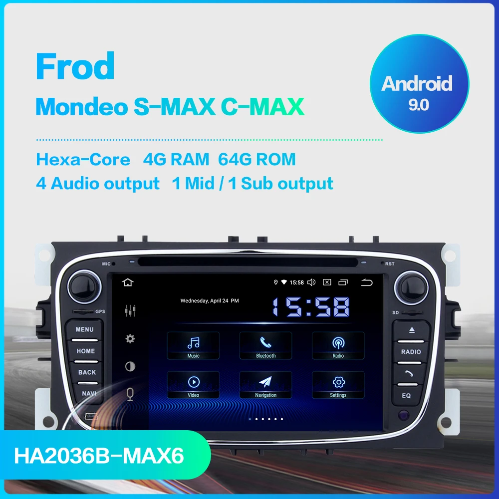 Perfect Dasaita 7" DSP Car Multimedia Android 9.0 Radio 2 din for Ford Focus 2 S-max Mondeo C-max Galaxy Bluetooth TDA7850 64G ROM MAX6 1 Perfect Dasaita 7" DSP Car Multimedia Android 9.0 Radio 2 din for Ford Focus 2 S-max Mondeo C-max Galaxy Bluetooth TDA7850 64G ROM MAX6 1