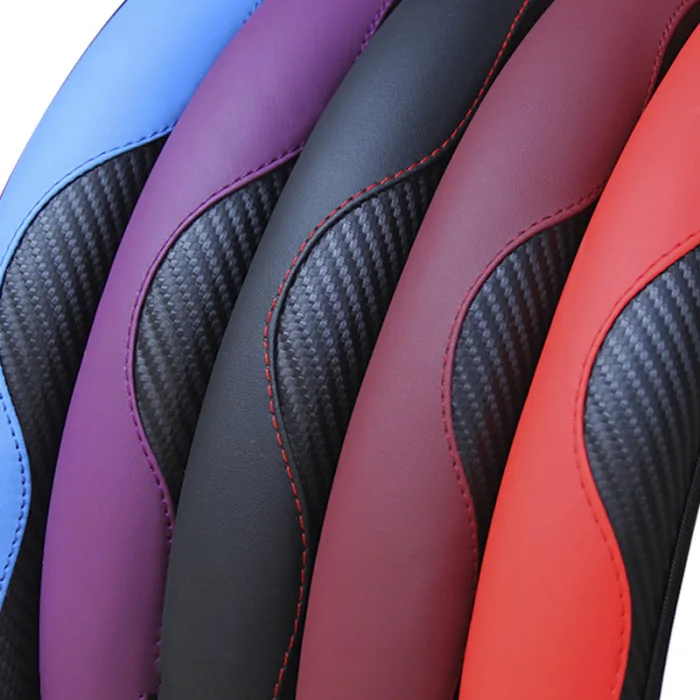 Car Steering Wheel Cover Non-slip Auto Steering Wheel Cover Universal Carbon Fiber without Inner Ring VS998