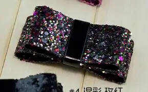 1 пара) специальные аксессуары для обуви со съемным бантом и блестками - Цвет: 4
