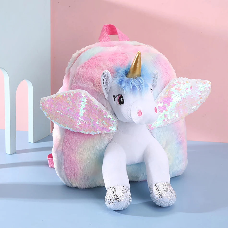 Unicorns Cartoon School Book Bag Backpacks Cute Fashion 3D Fur Backpacks For Girls Travel Backpack Children 2 Ha5d0d1fcbbb5468e833602b5b1f61cc5y