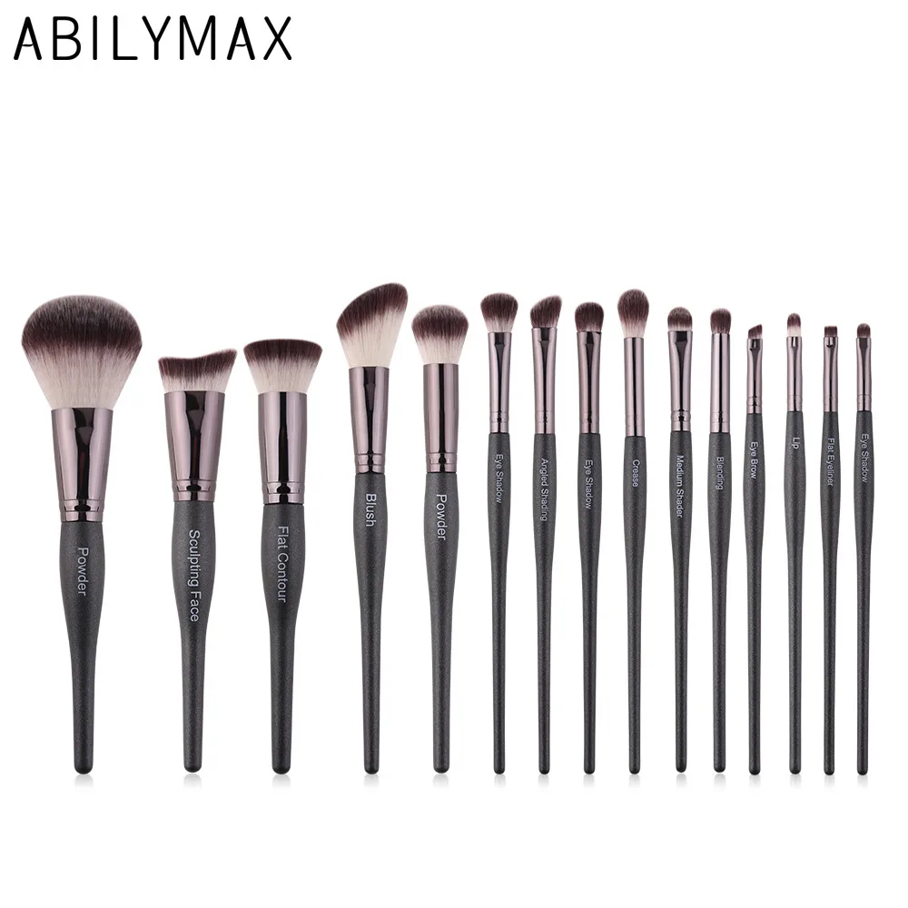 only brushes ABILYMAX набор кистей для макияжа 15 шт. кисти для макияжа пудра - Handle Color: only brushes