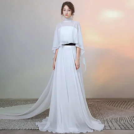 

white chiffon Athena long dress cloak gown Medieval dress court queen Renaissance Gown vintage Victoria dress stage