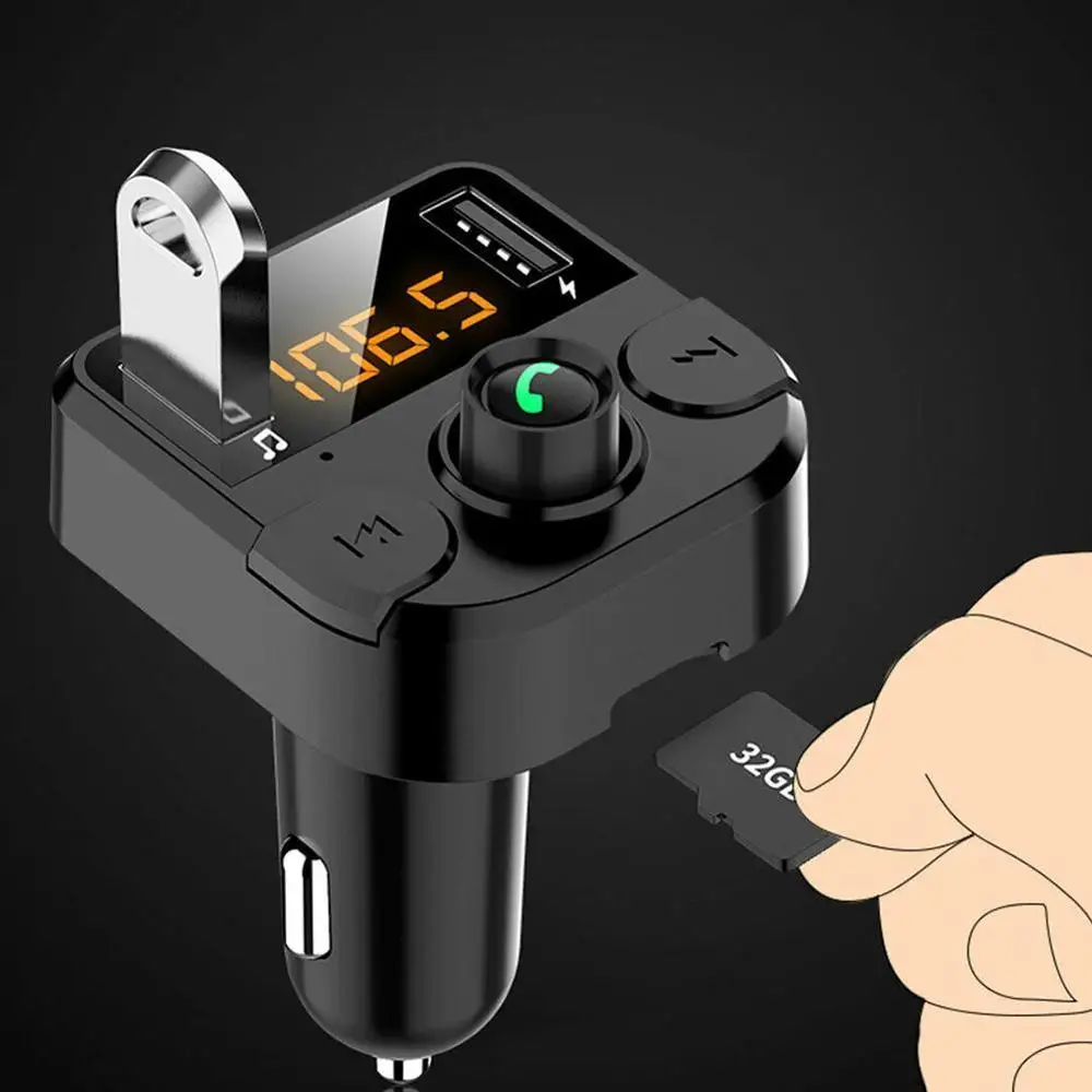 Универсальный двойной USB Автомобильное зарядное устройство с fm-передатчиком Bluetooth Hands-free FM модулятор автомобильное зарядное устройство для телефона для iPhone высокое качество