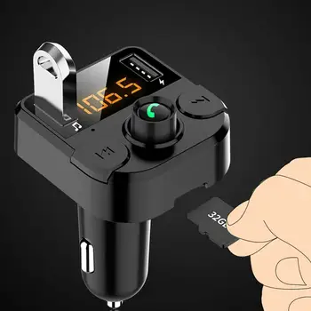 

Universal Dual USB Car Charger With FM transmitter Bluetooth Hands-free FM Modulator Car Phone Charger For iPhone High Quality