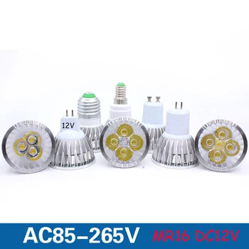 

Ultra Bright High Power E27 E14 GU10 MR16 LED Spotlight 9W 12W 15W LED Bulb 85-265V Dimmable Led Spotlight Warm/Cool White