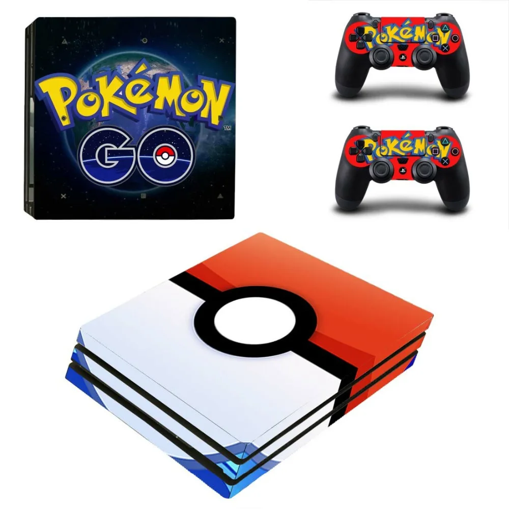 Pokemons Скины Виниловые наклейки PS4 Pro наклейка для Playstation 4 Pro консоль и 2 контроллера игра Защитная Наклейка-пикачус