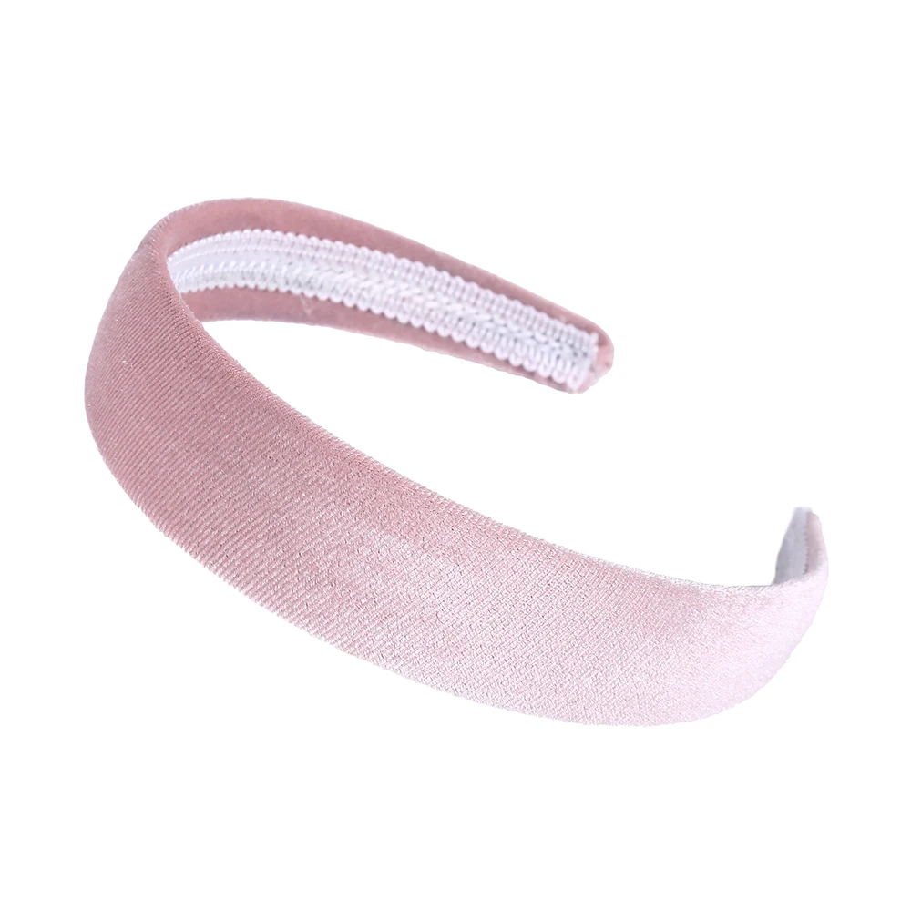 light pink Простые бархатные повязки на волосы, однотонные модные повязки с маленькими полями, элегантные аксессуары для волос для женщин, головные уборы - Цвет: light pink