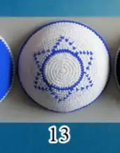Кипа кепки кипа шляпа Иерусалима израильские, еврейские безграничная круглой крышкой 15 см - Цвет: 13