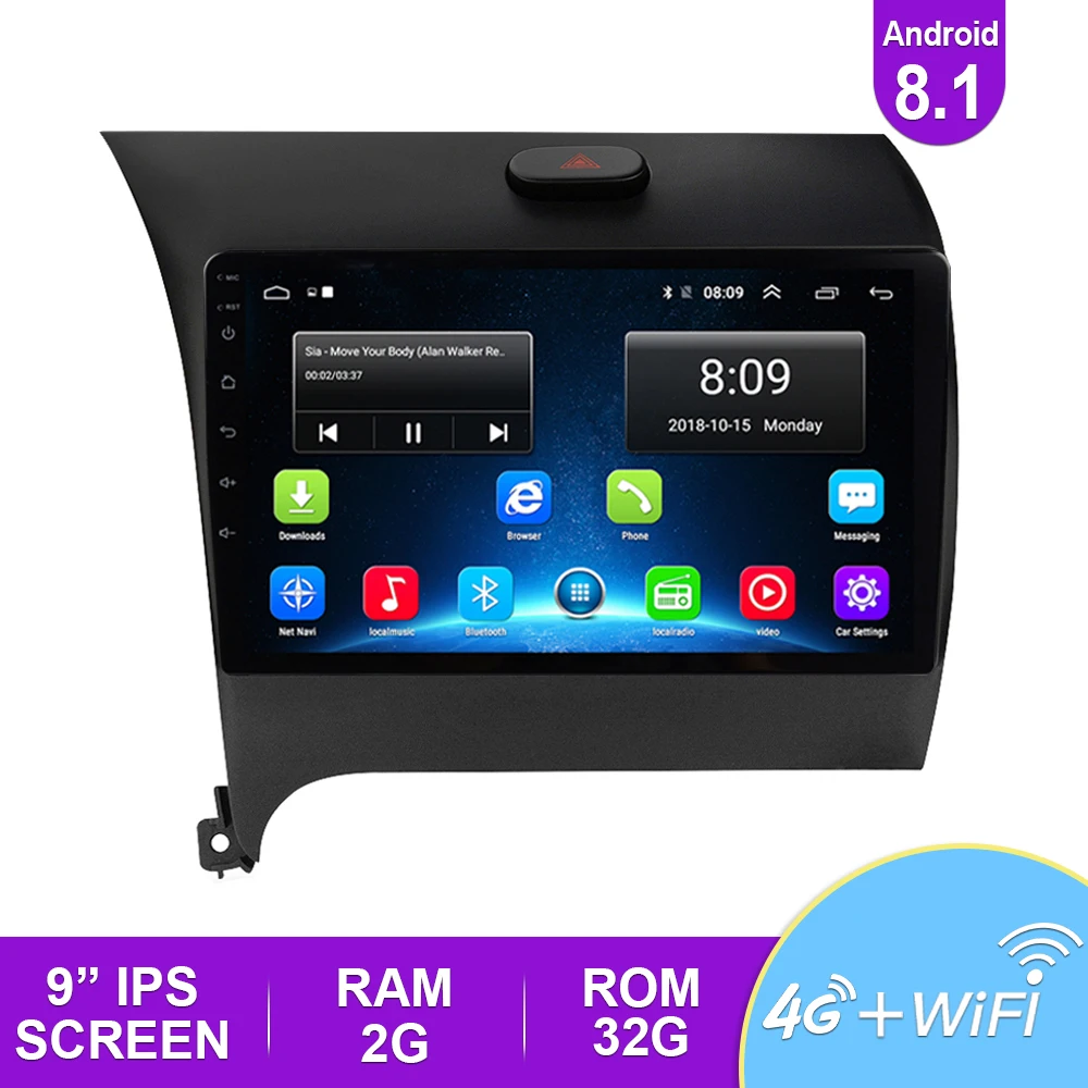 

9'' IPS Android 8.1 Car GPS Radio Head Unit For KIA K3 CERATO FORTE 2013 2014 2015 2016 GPS Car Multimedia DVD Player