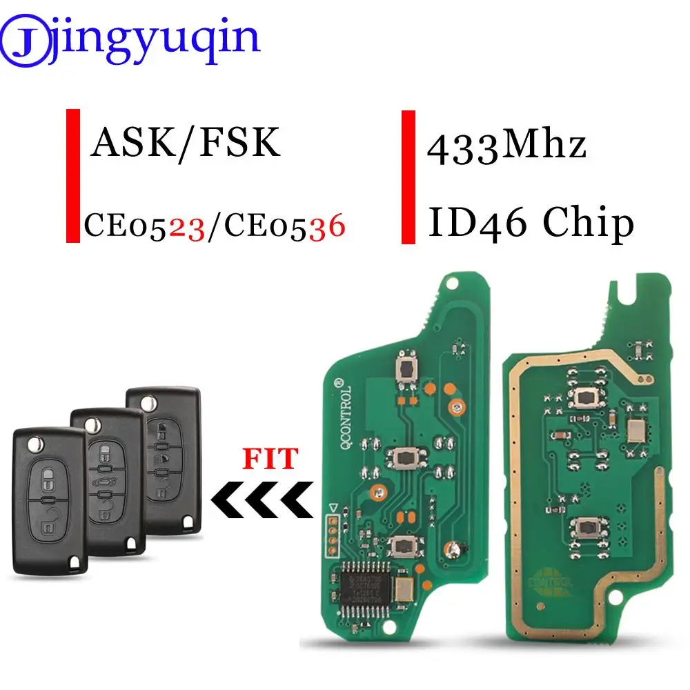 Remote key circuit board for Citroen C2 C4 C5 C6 Picasso for Peugeot 207 307 308 407 607 ASK/FSK CE0523/CE0536 key case car key shell car remote key car key key shell