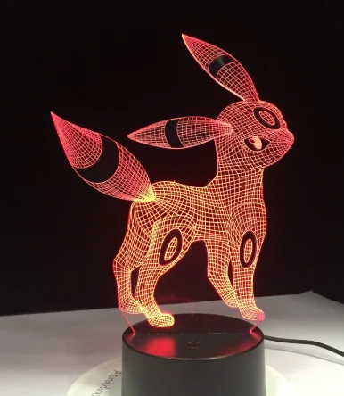 product 3 3D иллюзия ночник 7color Изменение Настольная лампа Дракон Pokeball Пикачу Покемон Иви огни детские игрушки Праздничные подарки - Испускаемый цвет: product 3