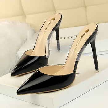 

High Heels Sandals PVC Transparent Pumps Sandals Perspex Heel Stilettos High Heels Point Toes Womens Party Shoes Nightclub Pump