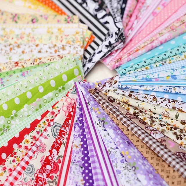 Booksew Telas Patchwork Algodon Tissu Material 100% Cotton Fabric For Dolls  Charm Packs 50 Pcs/