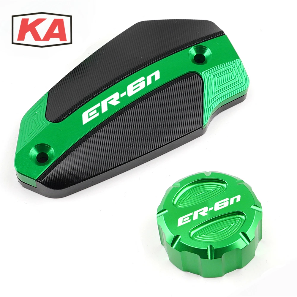 

For KAWASAKI ER6N ER-6N 2009 2010 2011 2012 2013 2014 2015 Motorcycle Front & Rear Brake Fluid Cylinder Master Reservoir Cover