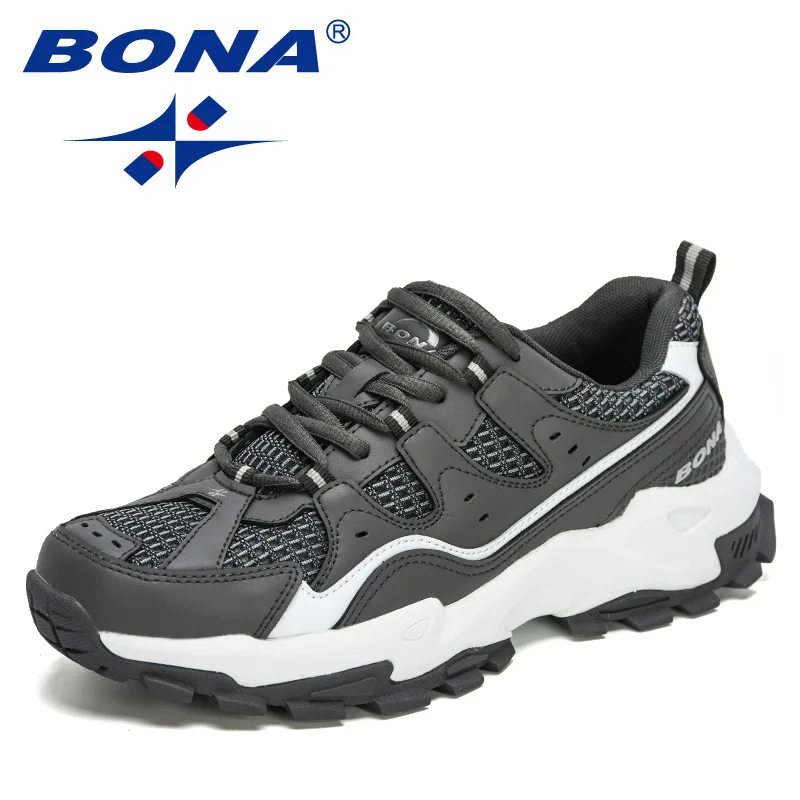BONA 2021 New Designers Action Leather Running Sneakers Men Jogging Shoes Walking Footwear Man Athletic Trainer Shoes Mansculino