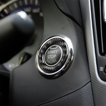 

Carbon Fiber Interior Decoration Engine Start Stop Button Ring Cover Trim Stickers for Infiniti Q50 Q60 2014+ Decals Accessories