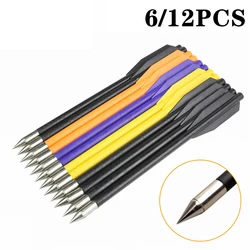 6/12Pcs Colorful Hunting Archery Arrow Replacement Target Crossbow Archery Recuve Compound Bow Recurve Bow Practice Arrows