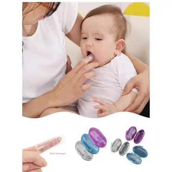 

1set Useful healthy Kid children Infant Soft Silicone Finger Toothbrush Baby Item Teeth Clear Massage Finger Toothbrush with box
