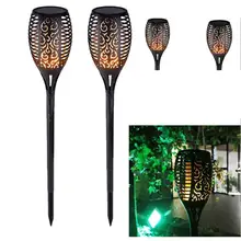 33 светодиодный садовый светильник Открытый водонепроницаемый 1500 mAH 8-10 часов 1W 10000h мерцающий 3,7 V пламя Солнечный газон свет