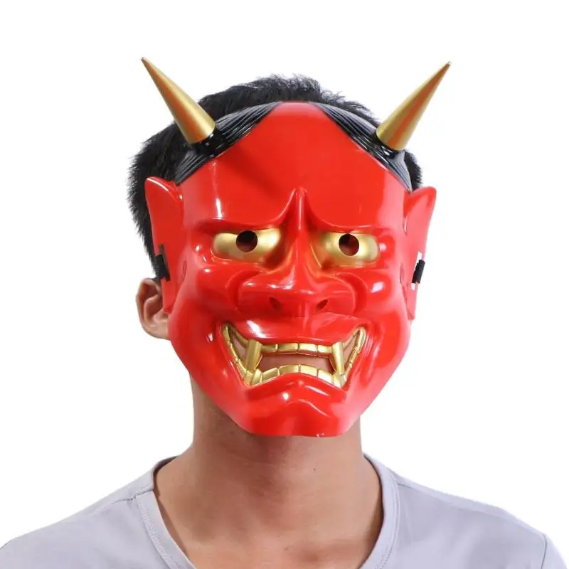 ПВХ японский Hannya Noh полный маска для лица Хэллоуин косплей маска ужаса