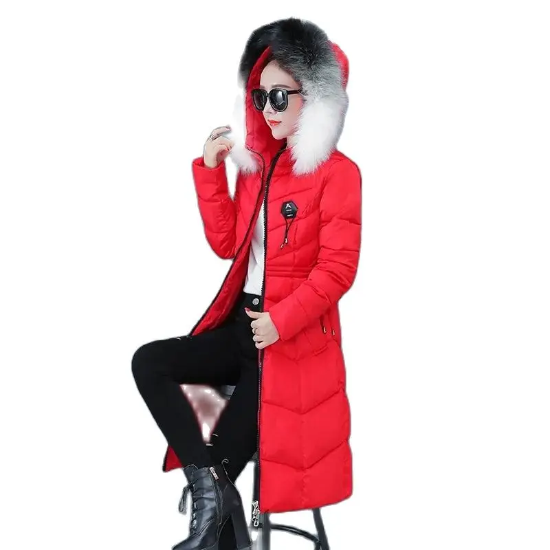 Padded Women's Mid-Length 2021 New Female Winter Slim Fit Korean Style Cotton-Padded Women's Over-The-Knee Student Padded Jacket