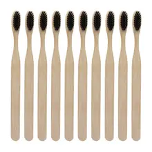 10PCS Environmentally Wood　Bamboo ToothBrush Bamboo Fibre Wooden Handle Tooth brush Whitening