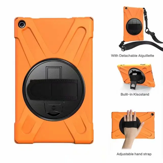 С ремешком на руку/Aiguillette ударопрочный чехол для Amazon Fire HD 10 HD10 чехлы силиконовый PC Стенд детский чехол планшет funda - Цвет: With Aiguillette
