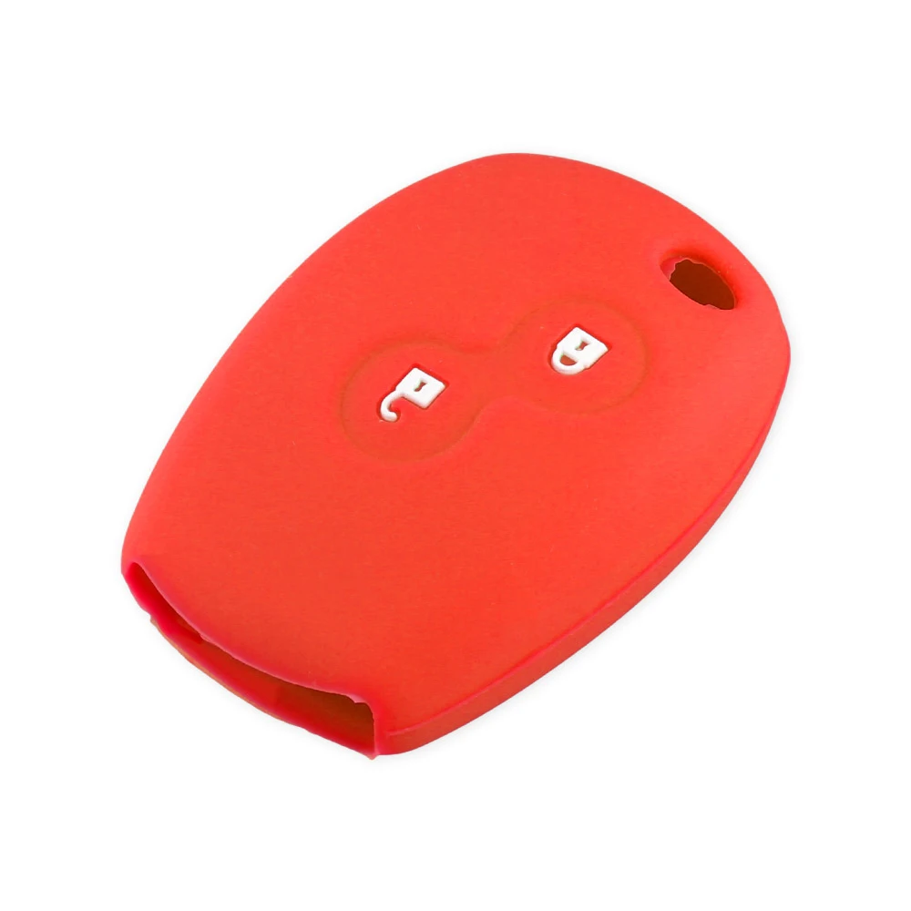 RED KEYYOU 2 кнопки силиконовый чехол для ключа автомобиля брелок для дистанционного ключа чехол для Renault Kangoo DACIA Scenic Megane Sandero Captur Twingo Modus - Название цвета: RED